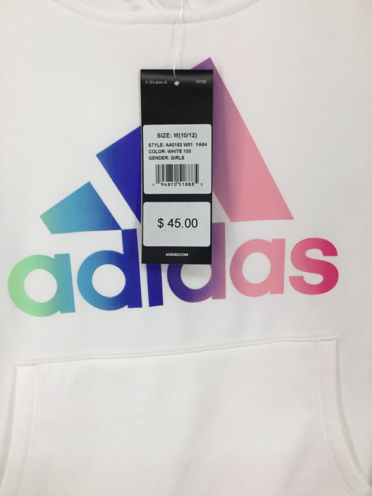 Adidas Child Size 10 White Sweatshirt - girls