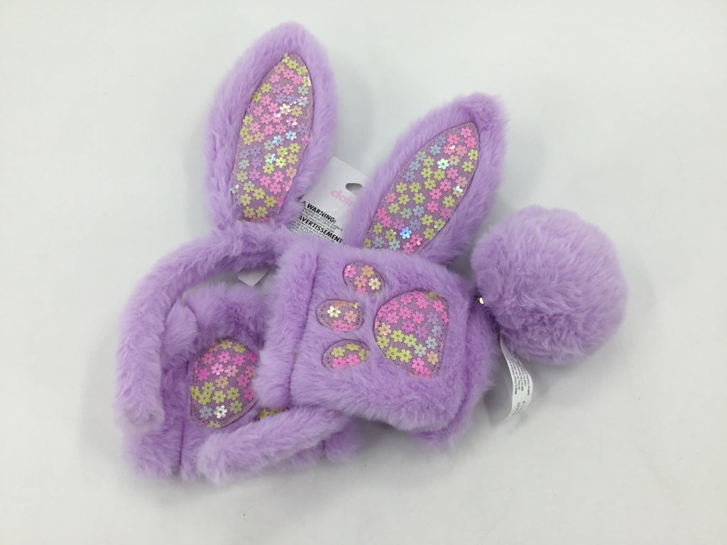 Claire's Easter Bunny Plush Headband Gloves & Bunny Tail Dress-up Set