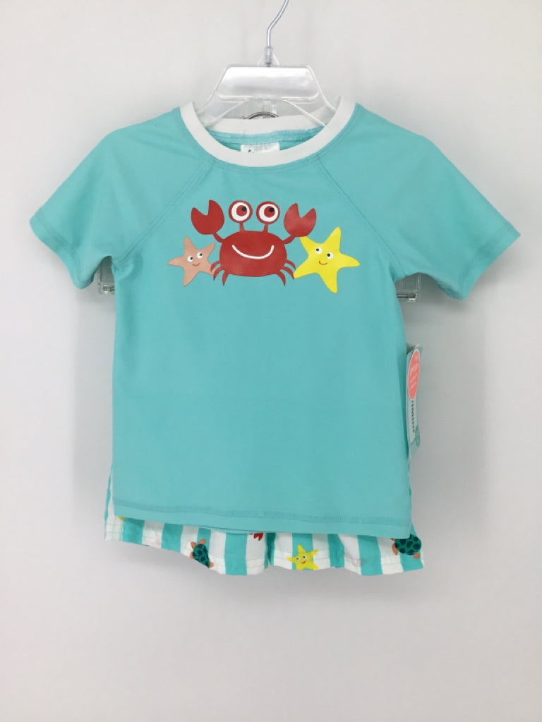 Floatimini Child Size 24 Months Blue screen printed Swimwear - boys