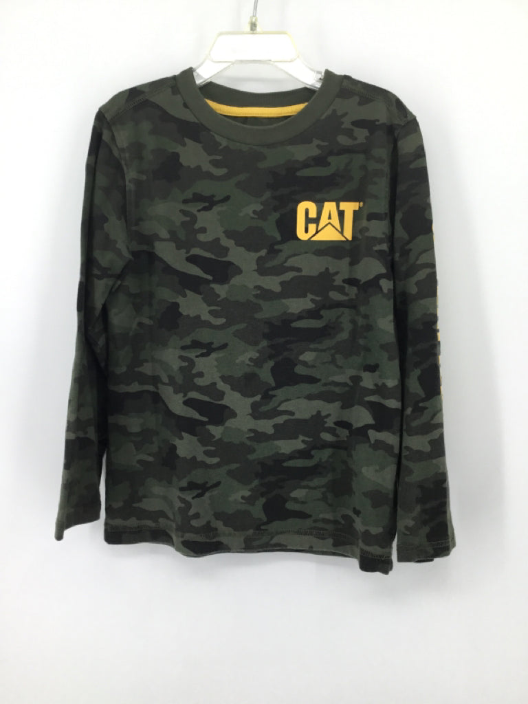 CAT Child Size 6 Green Camoflage T-shirt - boys