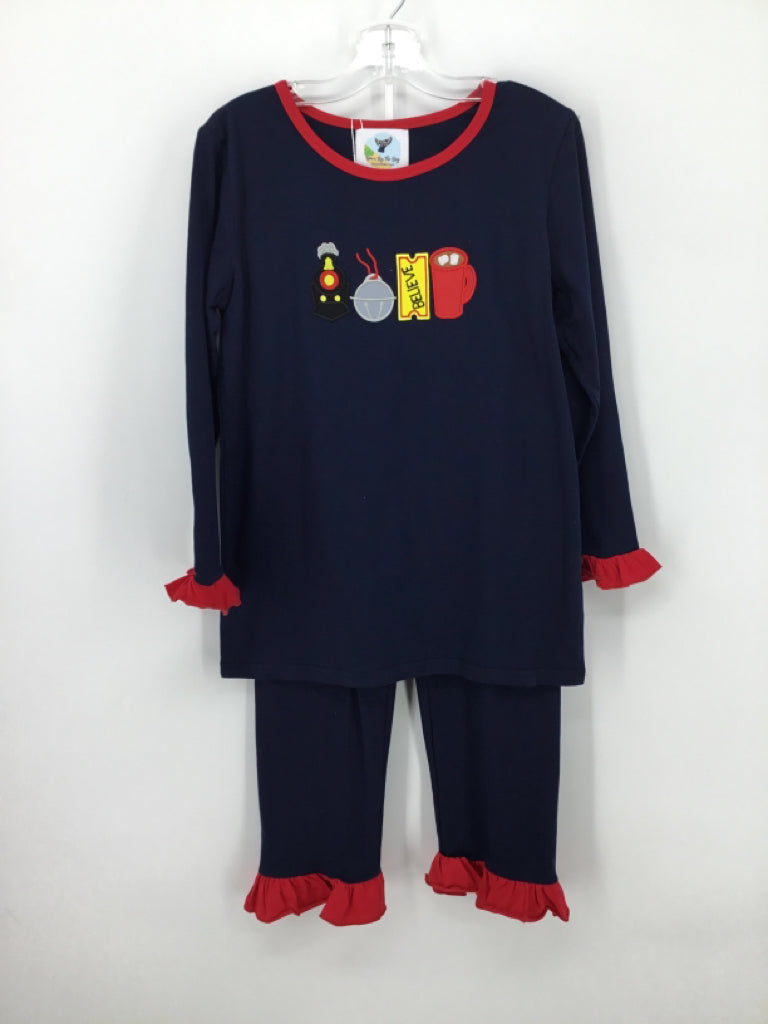 Down By the Bay Child Size 10 Navy Christmas Outfit