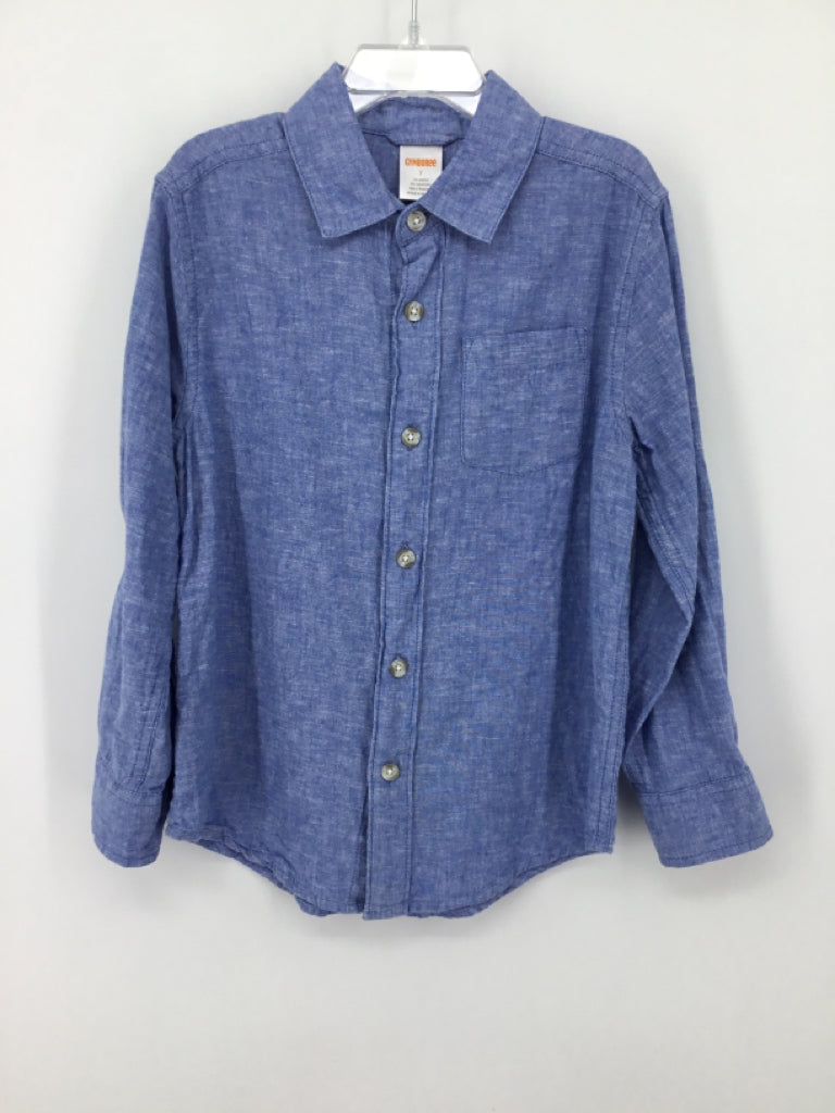 Gymboree Child Size 7 Blue Solid Shirt - boys