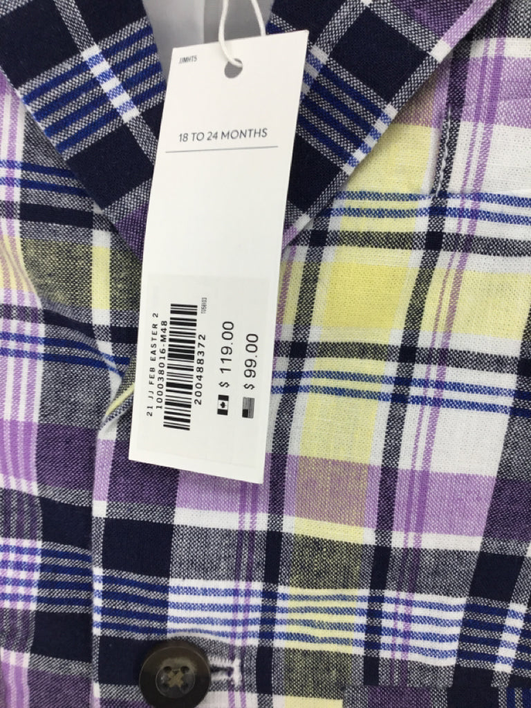 Janie and Jack Child Size 18-24 Months Purple Plaid Blazer - boys