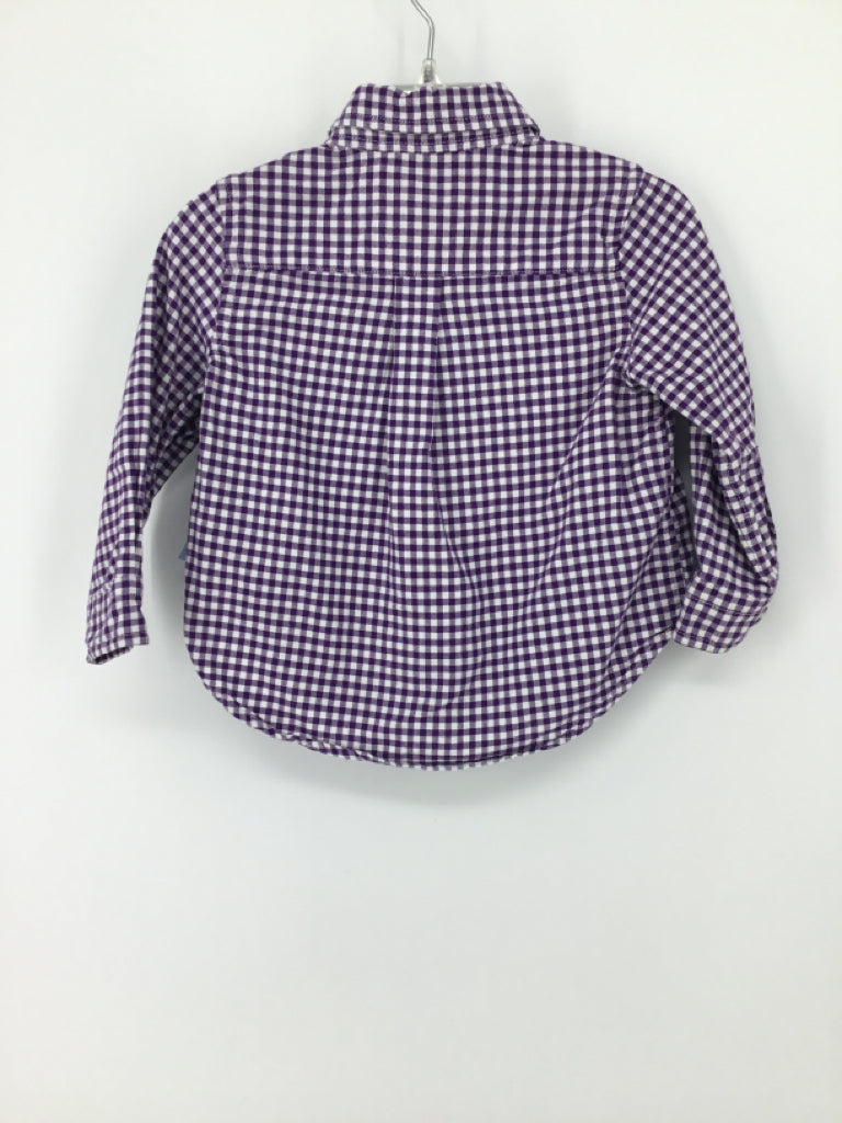 Ralph Lauren Child Size 18 Months Purple Gingham Shirt - boys