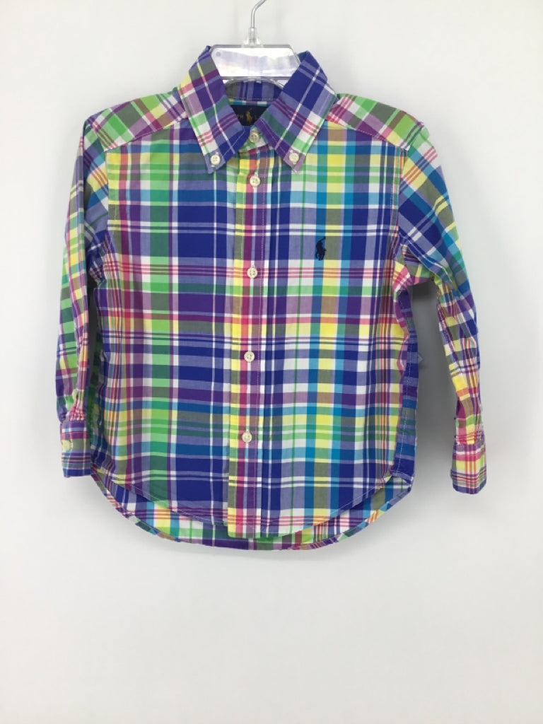 Ralph Lauren Child Size 2 Multi-Color Plaid Shirt - boys