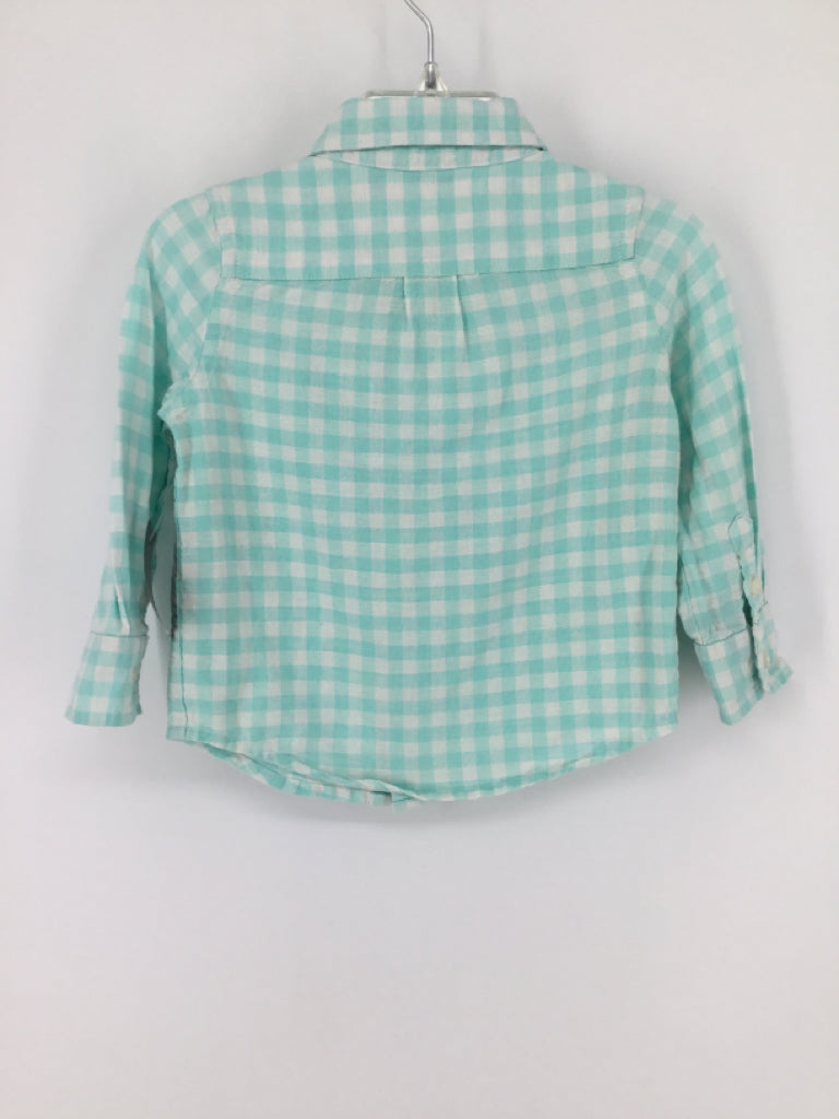 Janie and Jack Child Size 12-18 Months Blue Gingham Shirt - boys