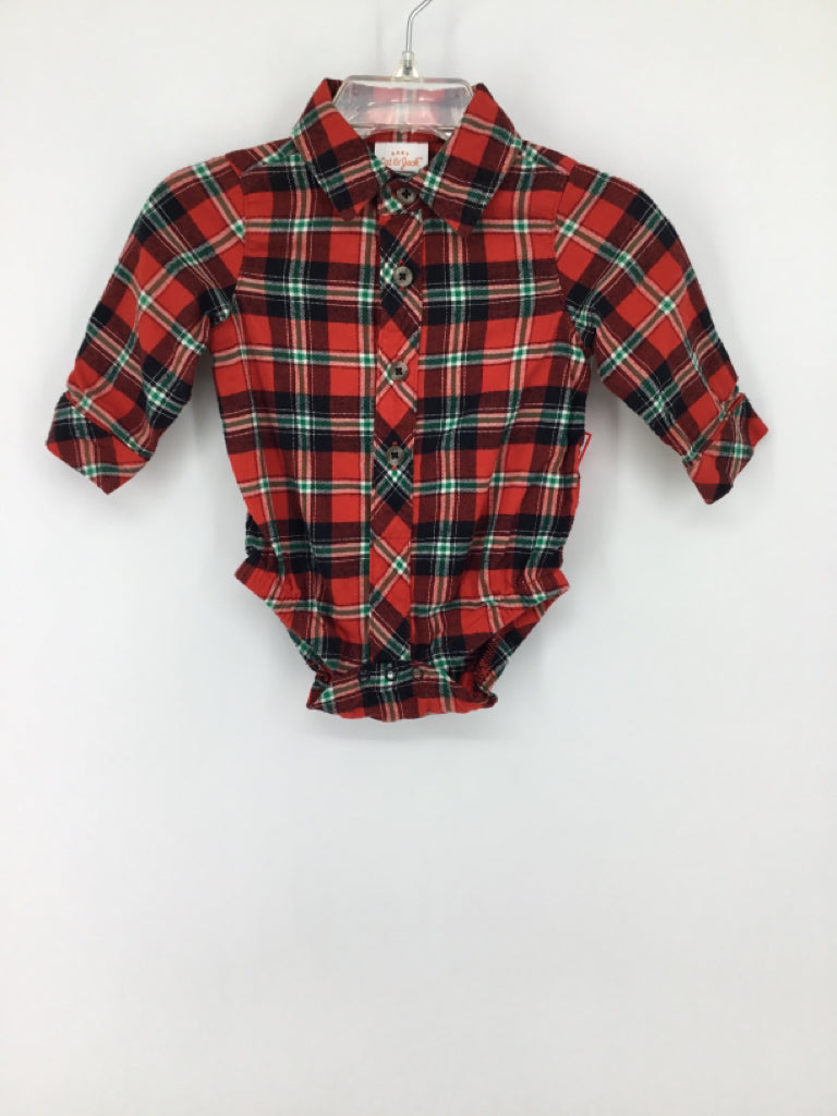 Cat & Jack Child Size 0-3 Months Red Onesie