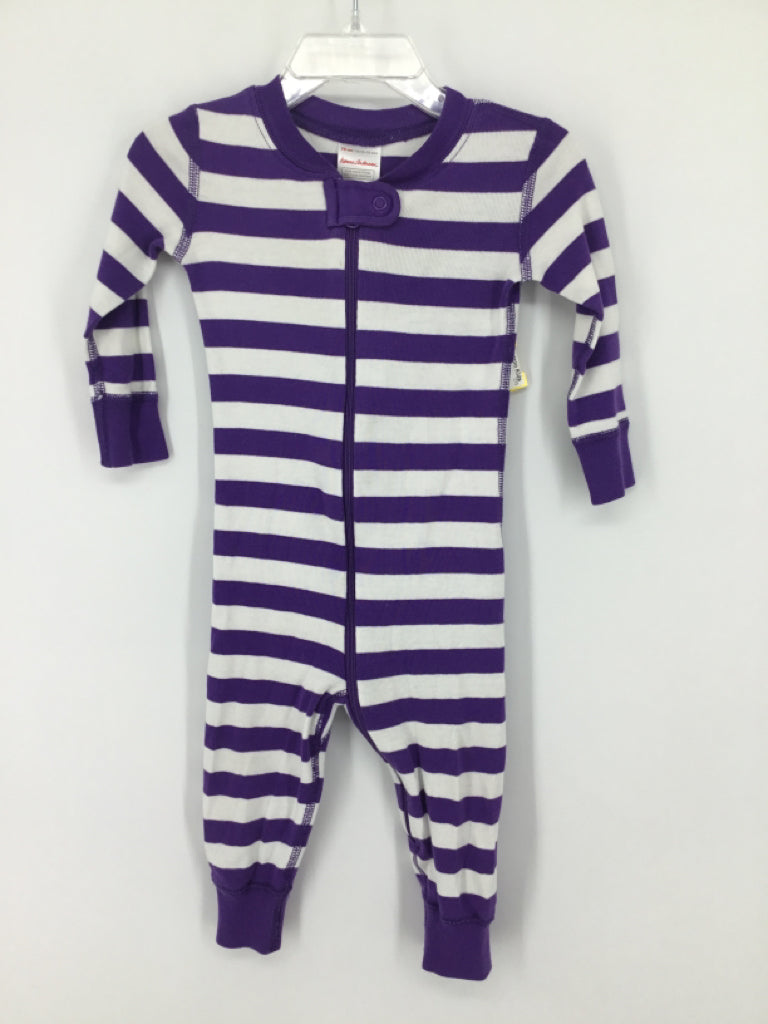 Hanna Andersson Child Size 12-18 Months Purple Stripe Pajamas - boys