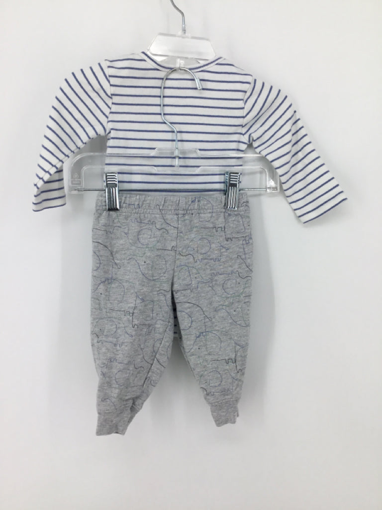 Just One You Made by Carters Child Size 6 Months Blue Stripe Outfit - boys