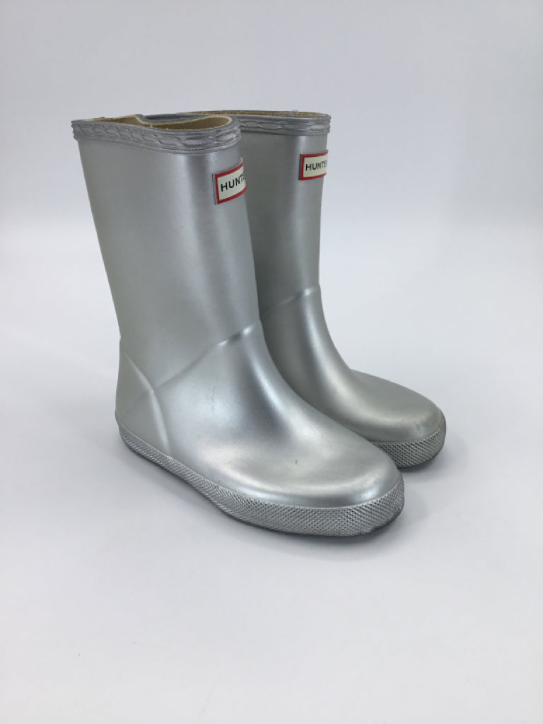 Hunter Child Size 12 Silver Rain/Snow Boots