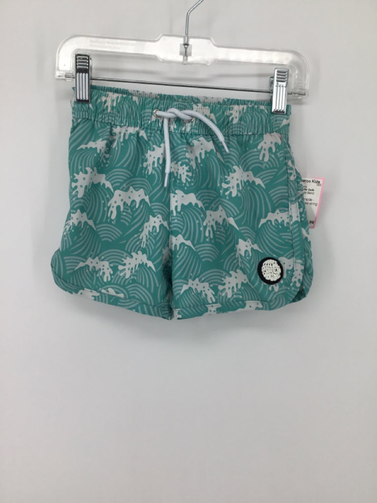 The Little Surfer Dude Child Size 2 Blue Print Swimwear - boys