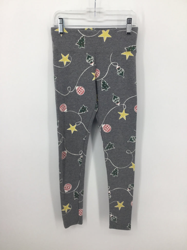 Justice Child Size 10 Gray Christmas Leggings