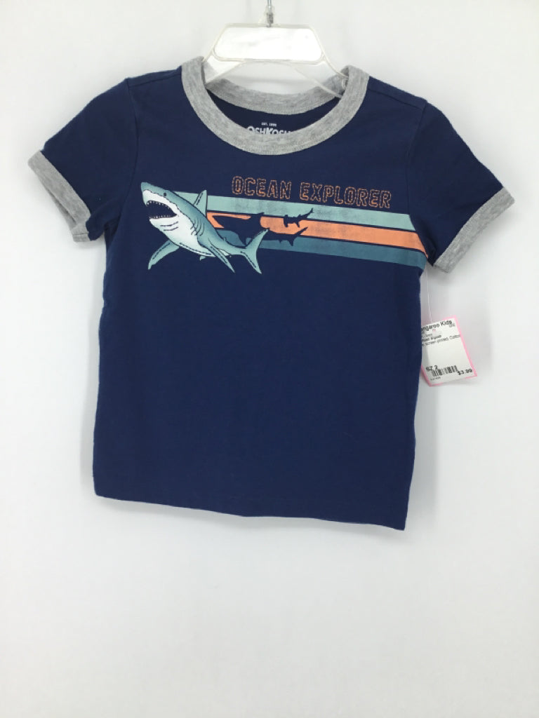 OshKosh B'gosh Child Size 2 Blue screen printed T-shirt - boys