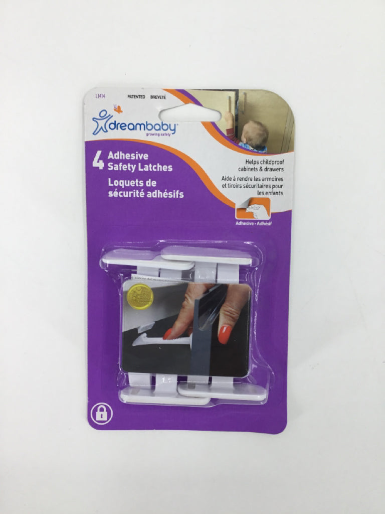 Dream Baby Adhesive Safety Latches For Drawers/Cabinets - 4 pcs - New in pkg