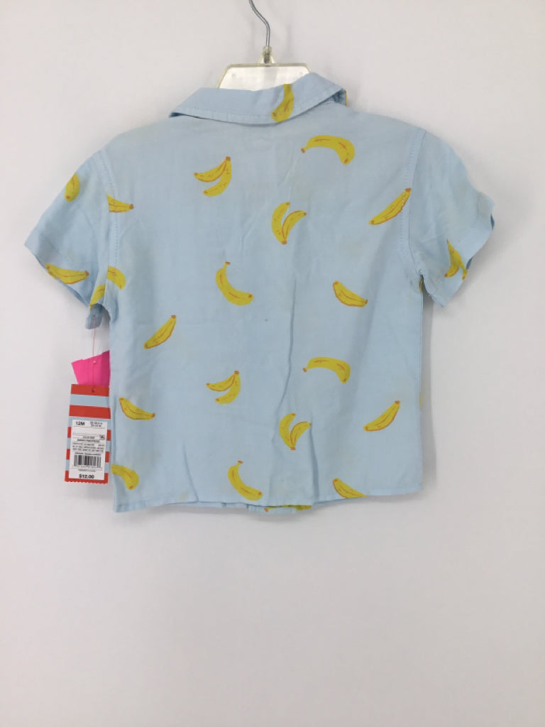 Cat & Jack Child Size 12 Months Blue Print Shirt - boys