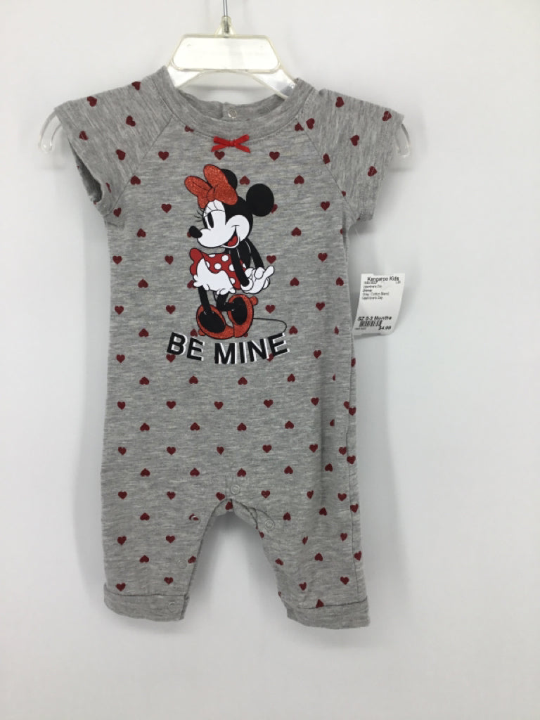 Disney Child Size 0-3 Months Gray Valentine's Day Outfit