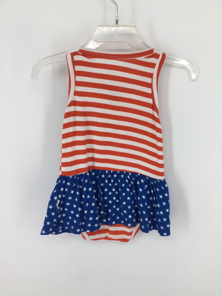 GiGi and Max Child Size 9 Months Red Stars & Stripes Outfit