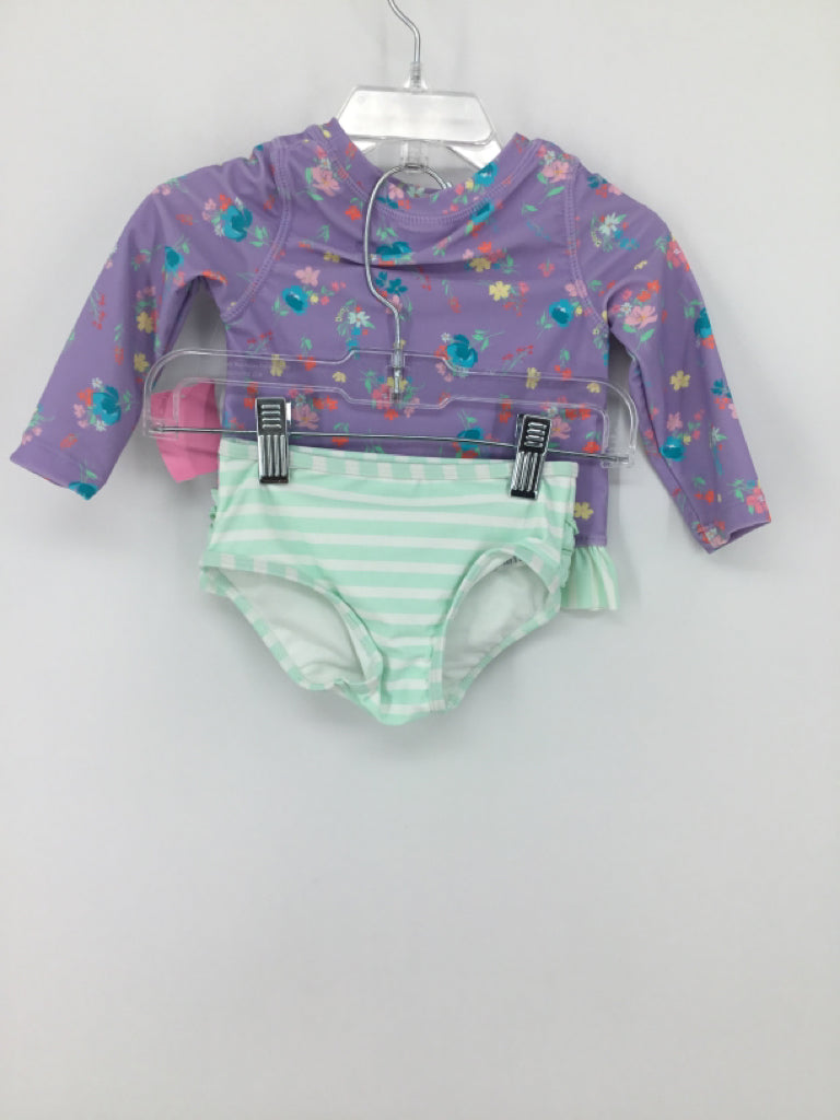Ruffle Butts Child Size 12-18 Months Purple Swimwear - girls