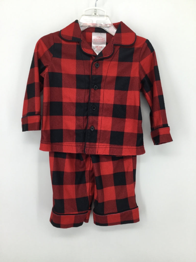 Wonder Shop Child Size 12 Months Red Christmas Pajamas - boys