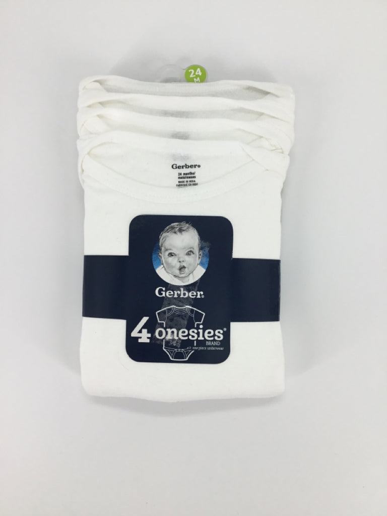 Gerber Child Size 24 Months White Onesie Set of 4