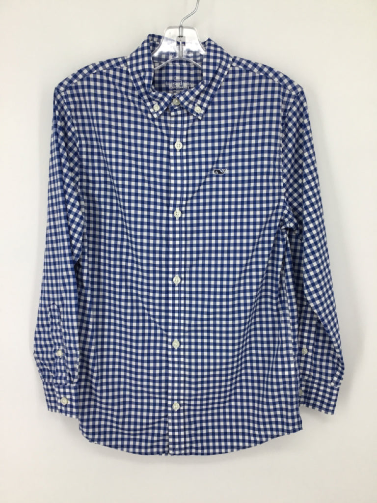 vineyard vines Child Size 8 Blue Gingham Shirt - boys