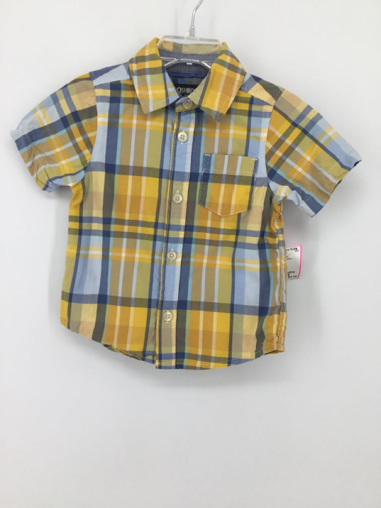 OshKosh B'gosh Child Size 18 Months Yellow Plaid Shirt - boys