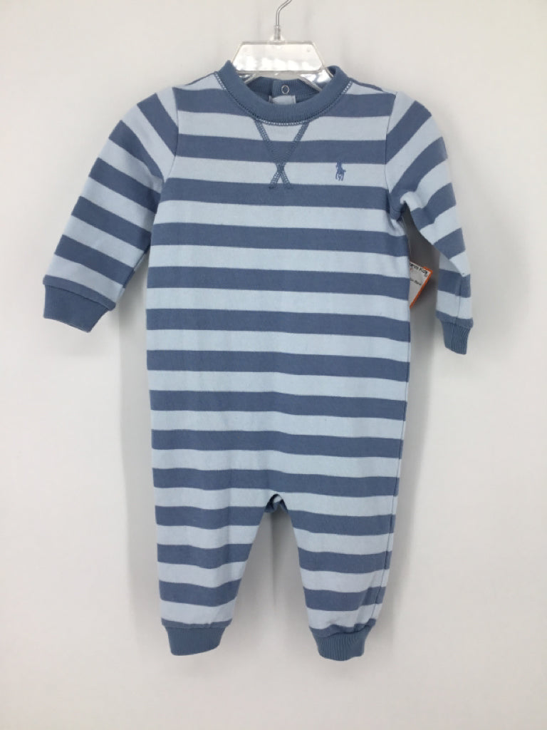 Ralph Lauren Child Size 9 Months Blue Stripe Outfit - boys