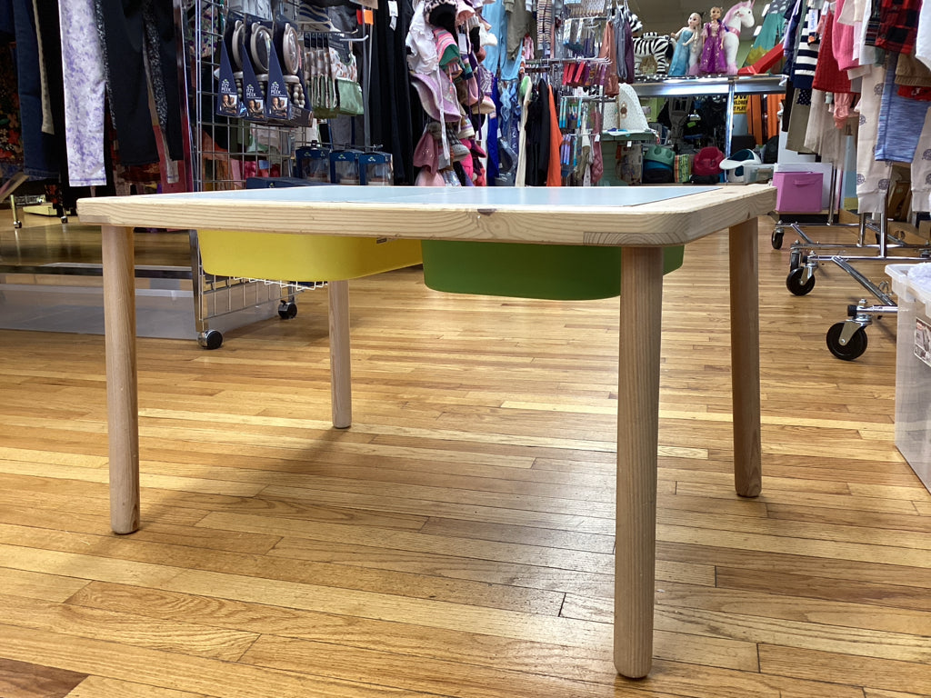 ikea FLISAT Kids Table with TROFAST Storage Boxes
