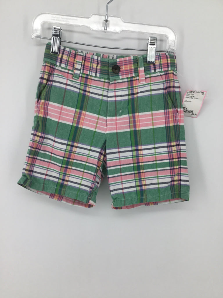 Janie and Jack Child Size 4 Green Plaid Shorts - boys