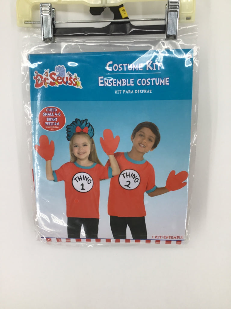 Dr Seuss Child Size 4 Red Thing 1 & 2 Halloween Costume Kit