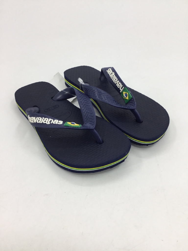 Havaiana Child Size 8 Toddler Navy Sandals/Flip Flops