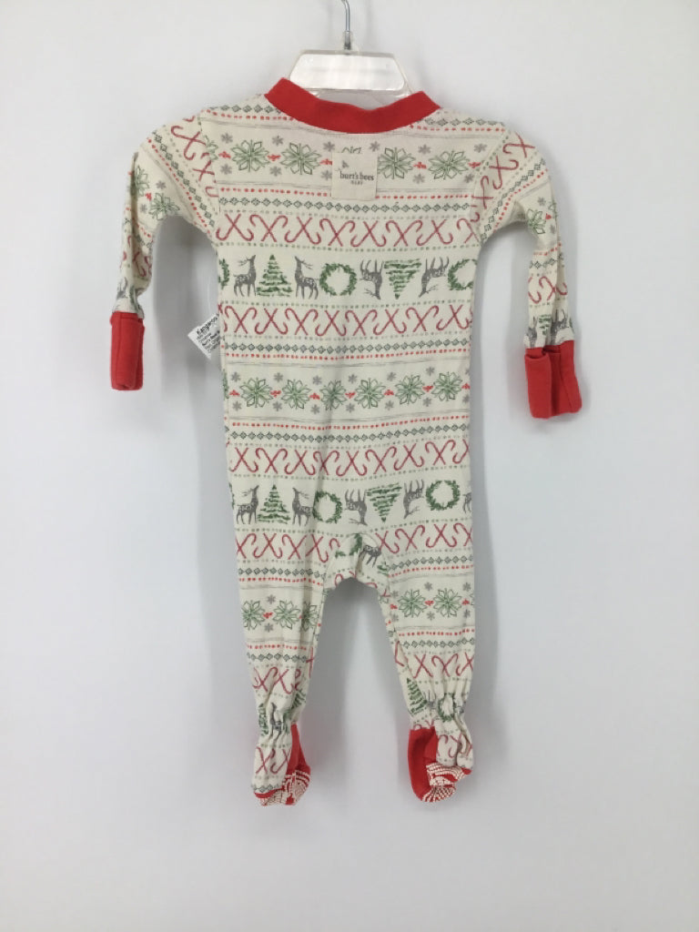 Burt's Bees Baby Child Size 0-3 Months Red Christmas Sleeper