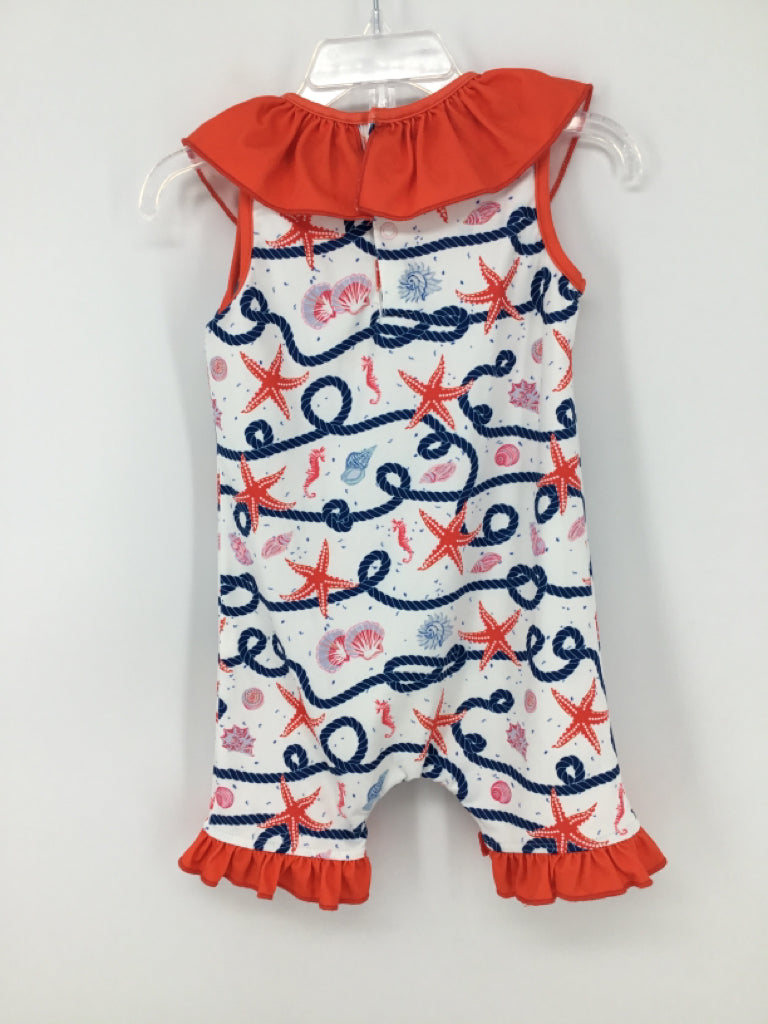 Penelope Plum Child Size 12 Months Red Stars & Stripes Outfit