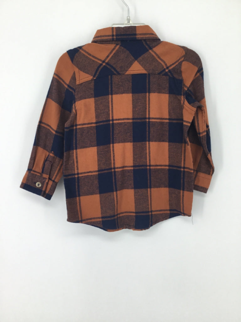 jumping beans Child Size 18 Months Navy Plaid Shirt - boys