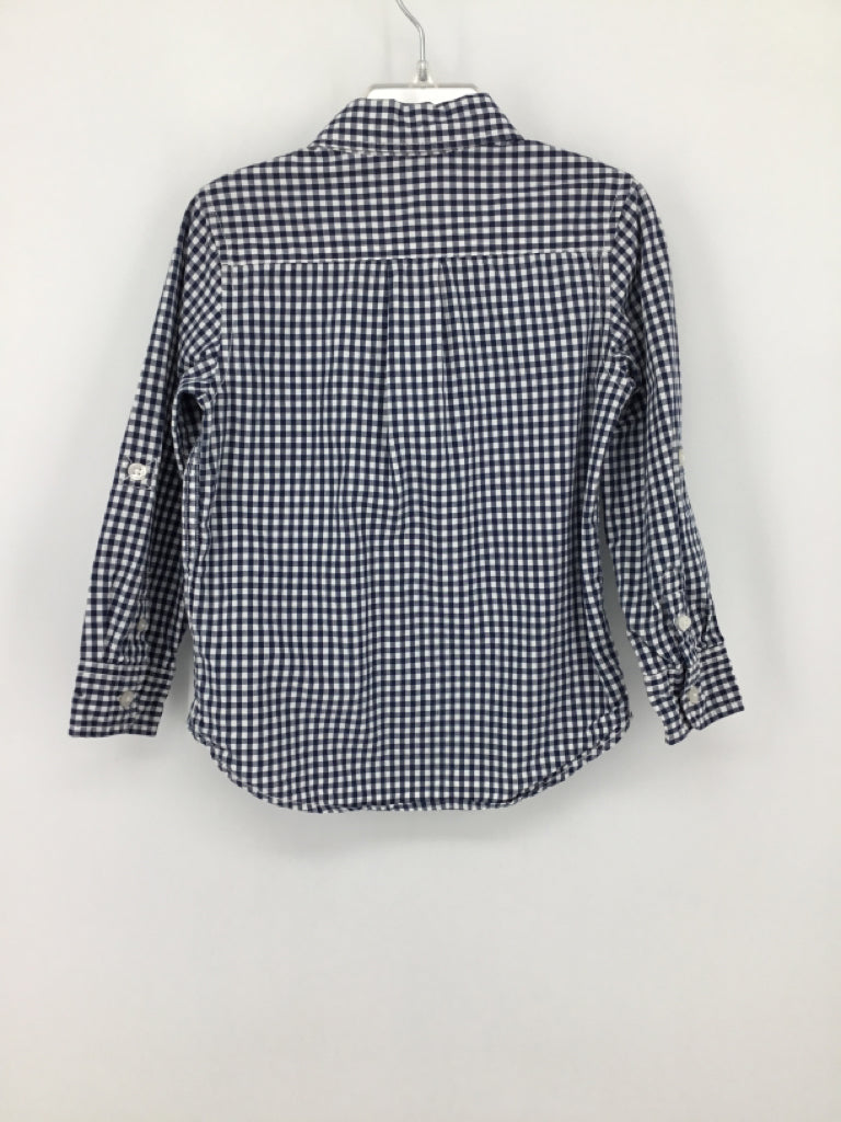 Baby Gap Child Size 4 Navy Gingham Shirt - boys