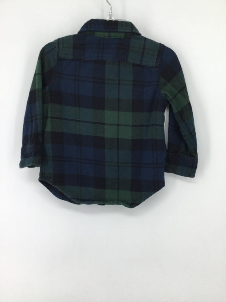 Baby Gap Child Size 18-24 Months Green Plaid Shirt - boys
