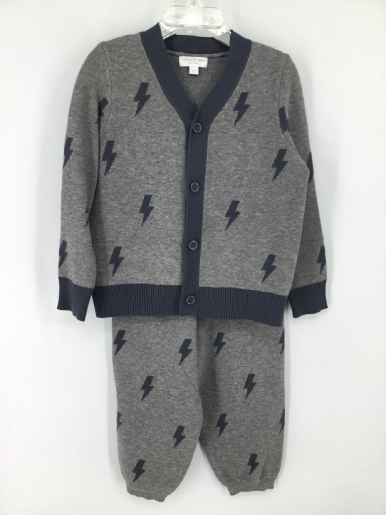 Grayson Mini Child Size 3 Gray Print Outfit - boys