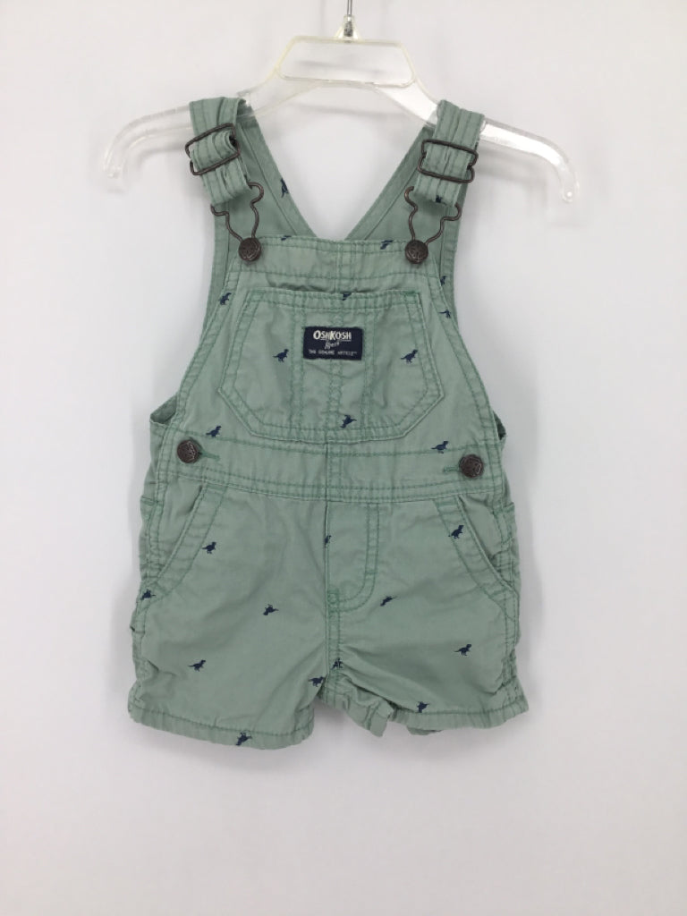 OshKosh B'gosh Child Size 6 Months Green Dinosaur Overalls - boys