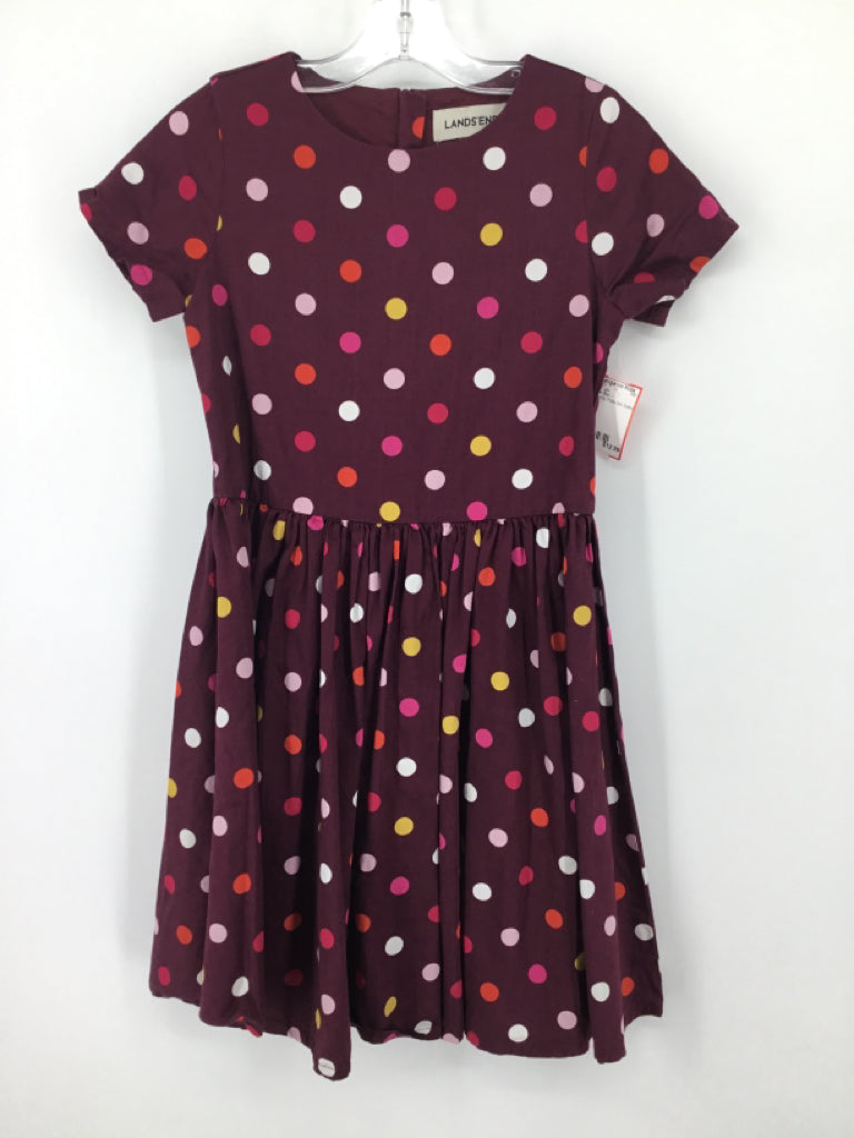 Lands' End Child Size 8 Burgundy Dress - girls