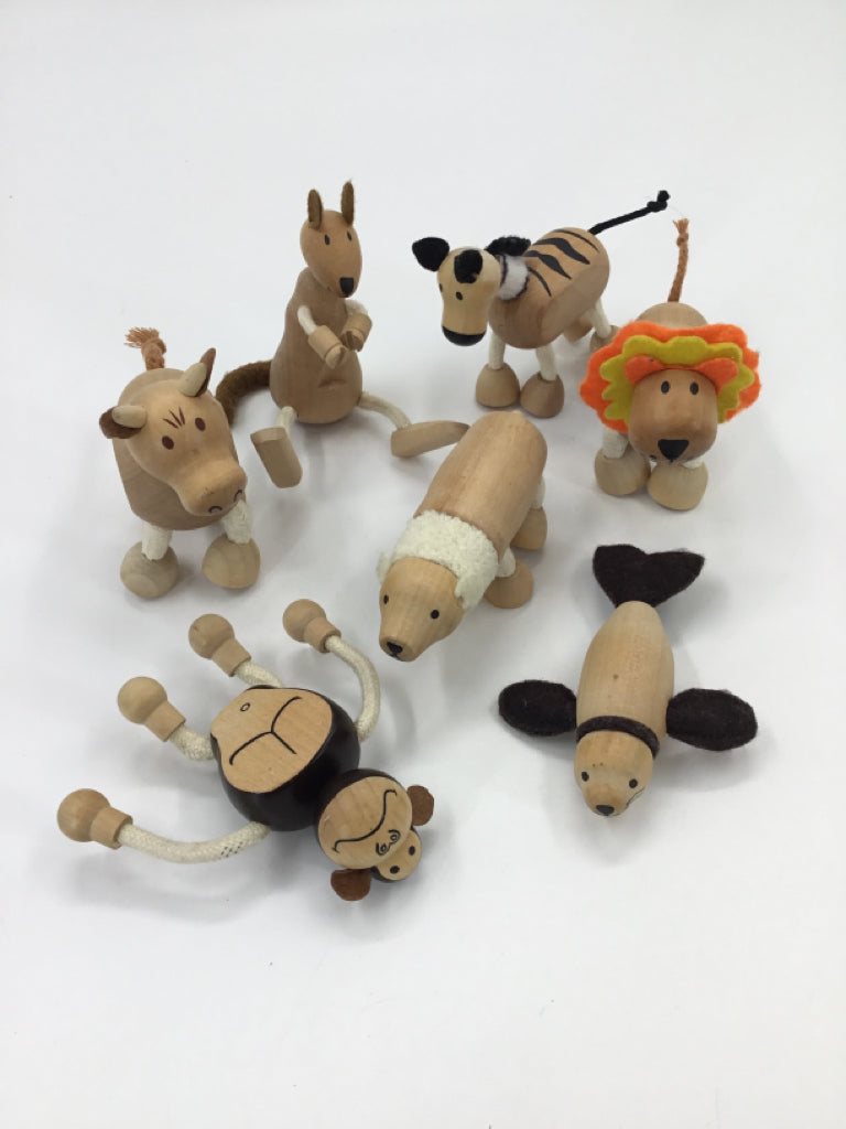 Anamalz Wooden Poseable Animals Set of 7