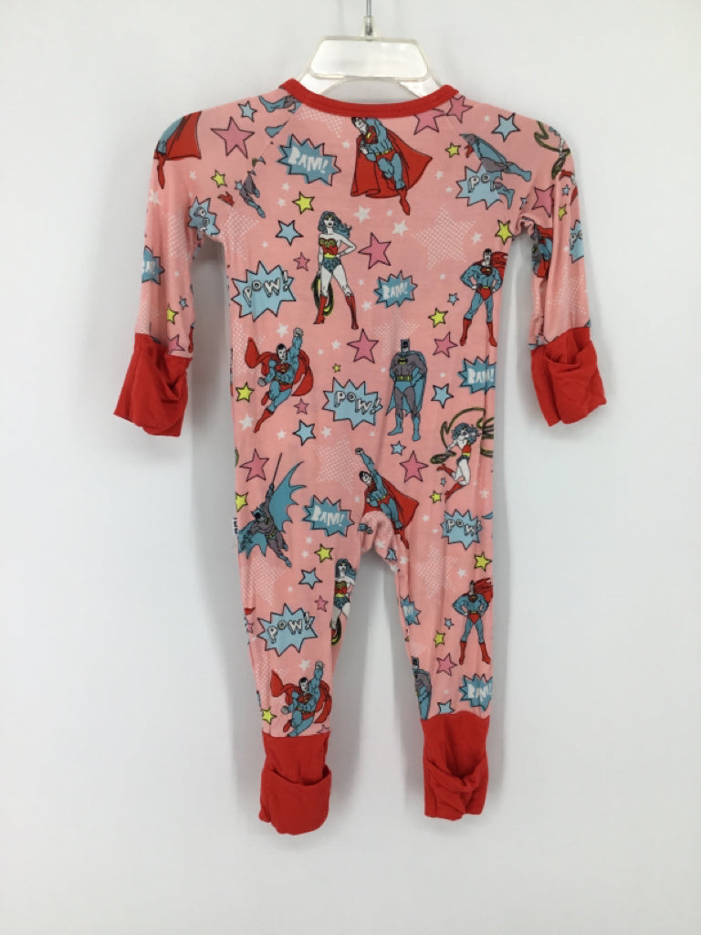 Little Sleepies + DC Child Size 0-3 Months Pink Pajamas - girls