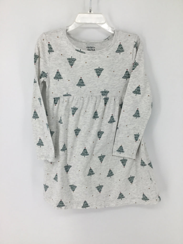 Carter's Child Size 5 Gray Christmas Dress