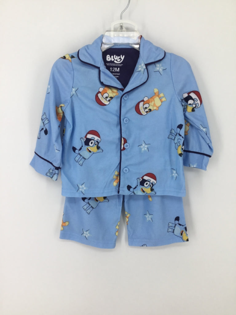 Bluey Child Size 12 Months Blue Christmas Pajamas