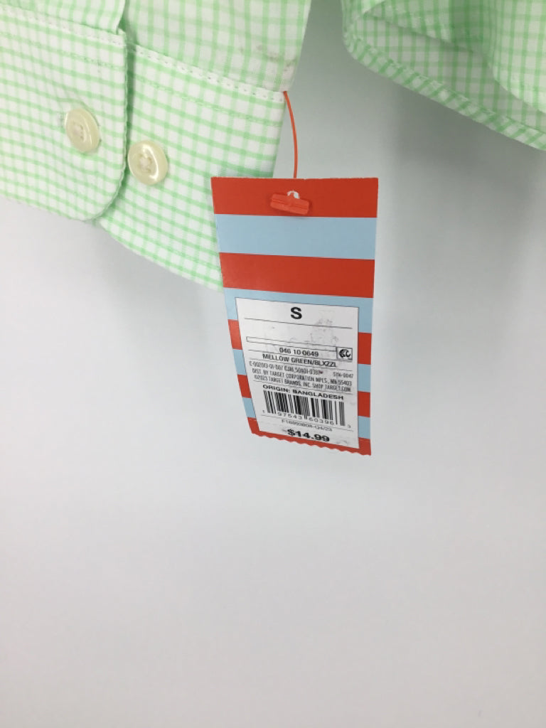 Cat & Jack Child Size 6 Green Checkered Shirt - boys