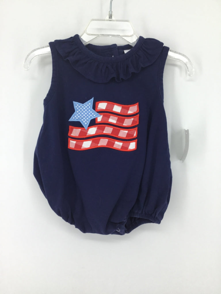 Stitchy Fish Child Size 6 Months Navy Stars & Stripes Outfit