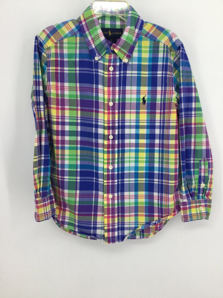 Ralph Lauren Child Size 5 Multi-Color Plaid Shirt - boys