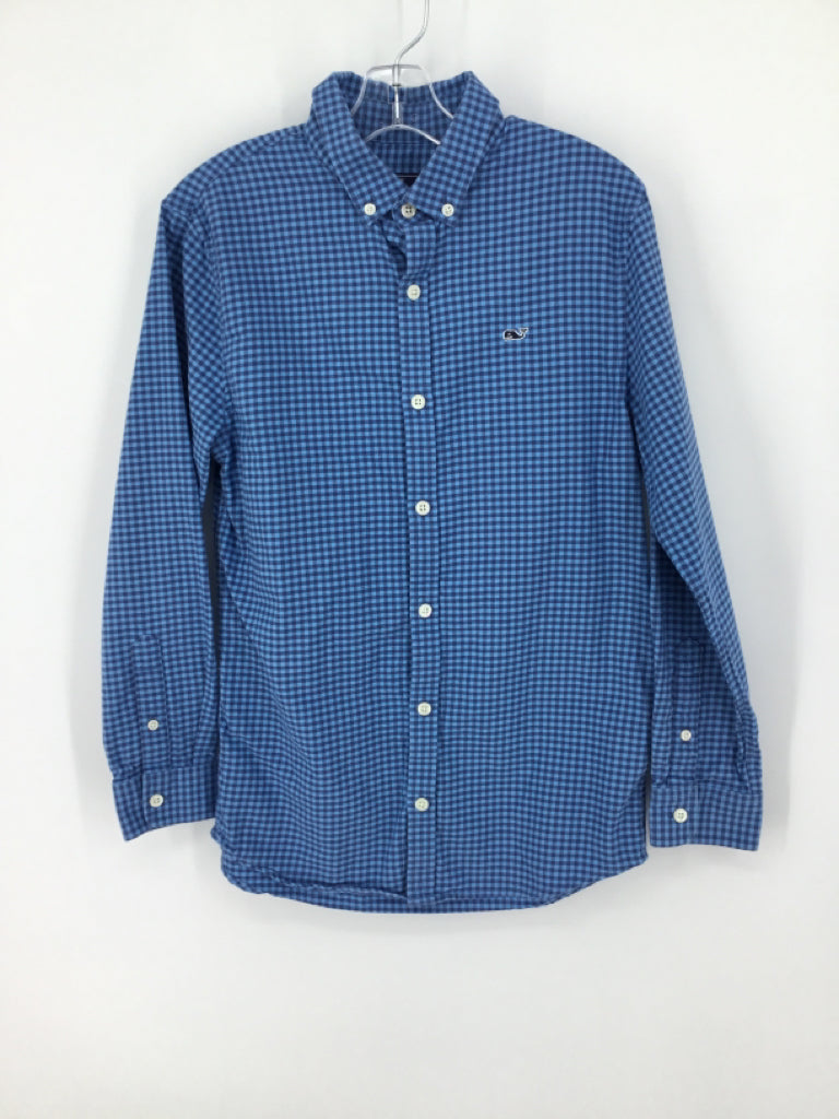 vineyard vines Child Size 12 Blue Gingham Shirt - boys
