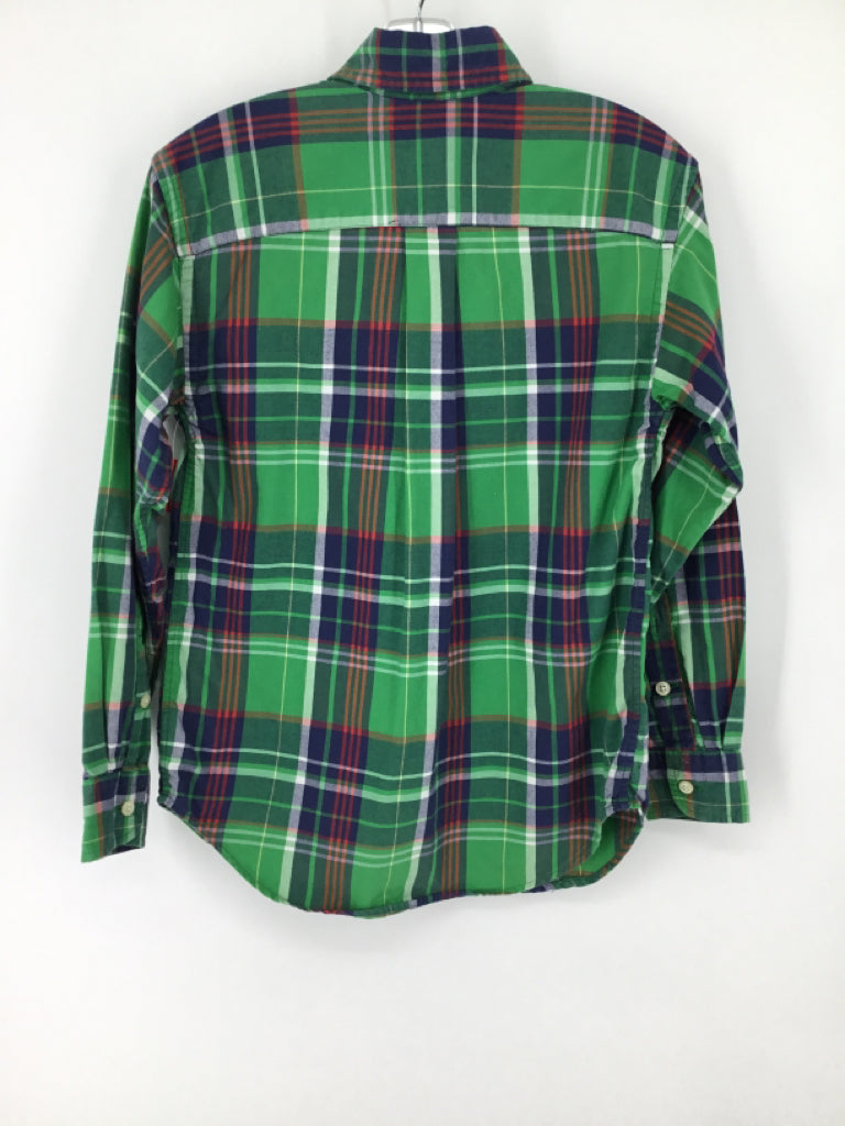 Ralph Lauren Child Size 8 Green Plaid Shirt - boys