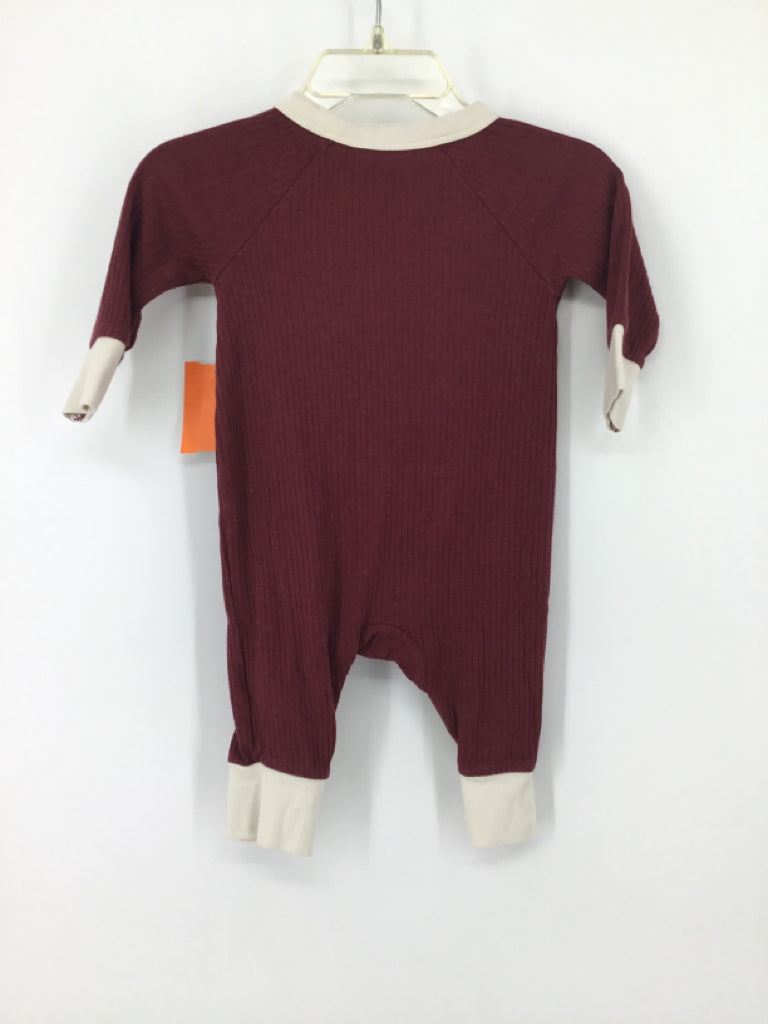 Cat & Jack Child Size 0-3 Months Burgundy Solid Outfit - boys