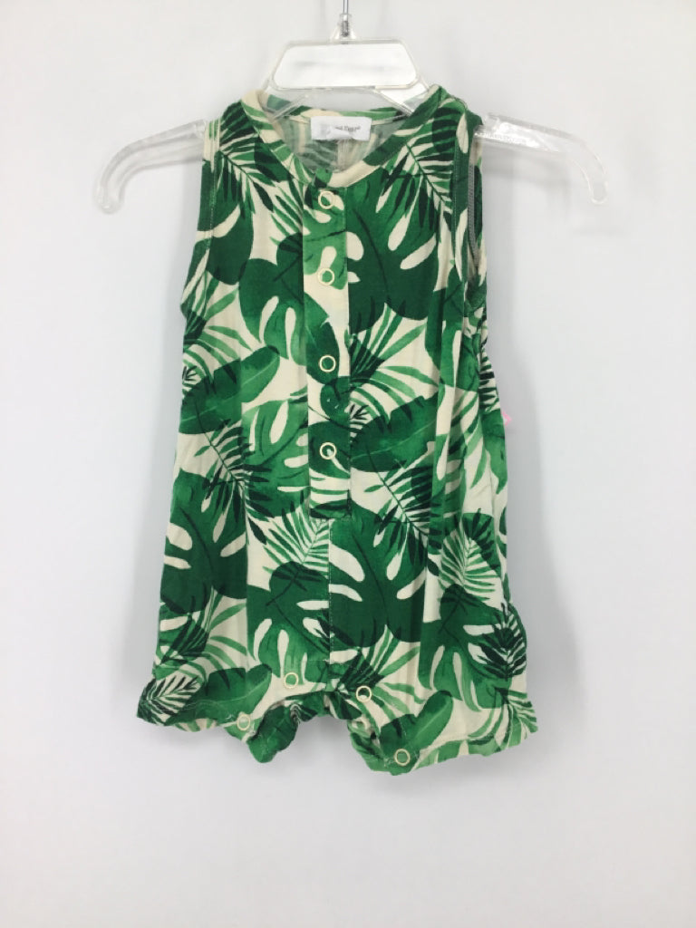 Angel Dear Child Size 3-6 Months Green Print Outfit - boys